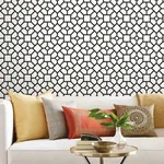 York Wallcoverings Hedgerow Trellis Black & Gold Peel & Stick Wallpaper - SKU PSW1028RL