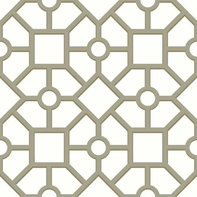 York Wallcoverings Hedgerow Trellis Taupe & Gold Peel & Stick Wallpaper - SKU PSW1026RL
