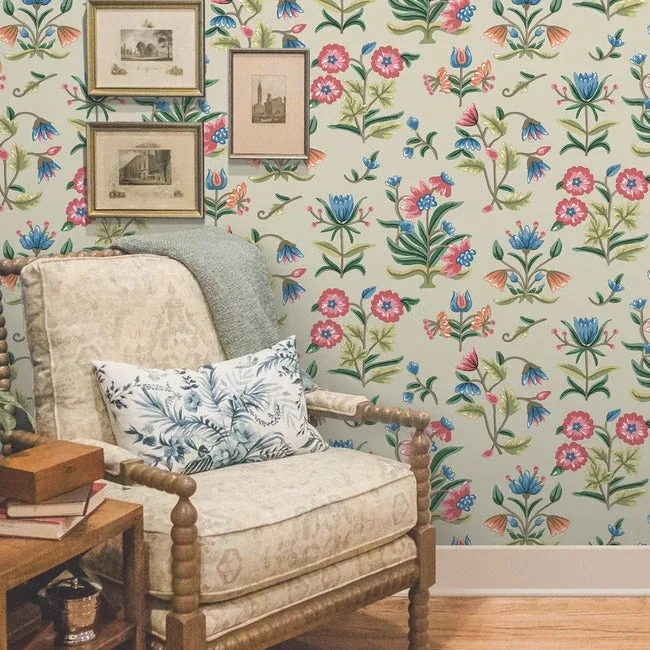 York Wallcoverings Heirloom Floral Taupe & Multi Peel & Stick Wallpaper - SKU PSW1447RL