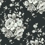 York Wallcoverings Heritage Rose Black & Grey Wallpaper - SKU FH4088