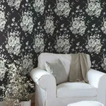 York Wallcoverings Heritage Rose Black & Grey Wallpaper - SKU FH4088