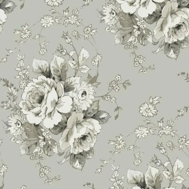 York Wallcoverings Heritage Rose Taupe Wallpaper - SKU FH4089