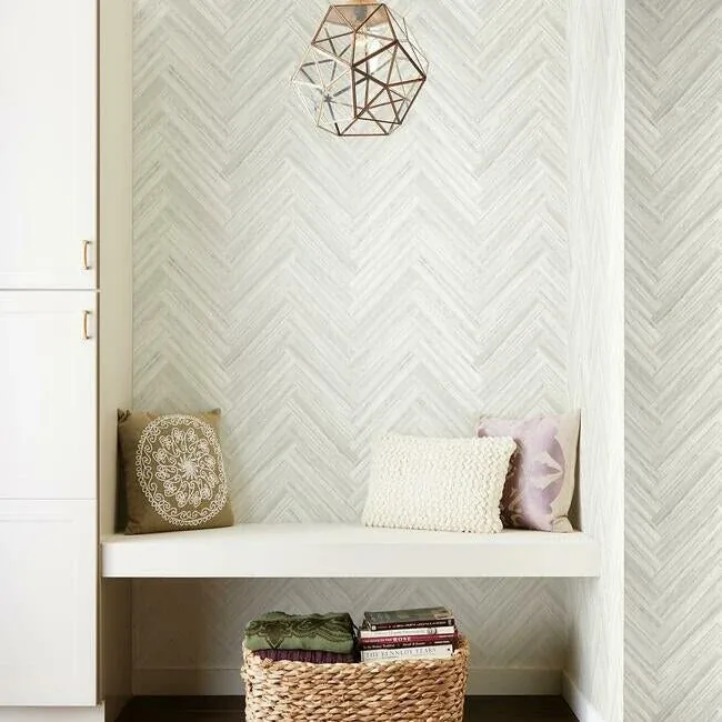 York Wallcoverings Hermosa Herringbone Beige Peel & Stick Wallpaper - SKU PSW1287RL