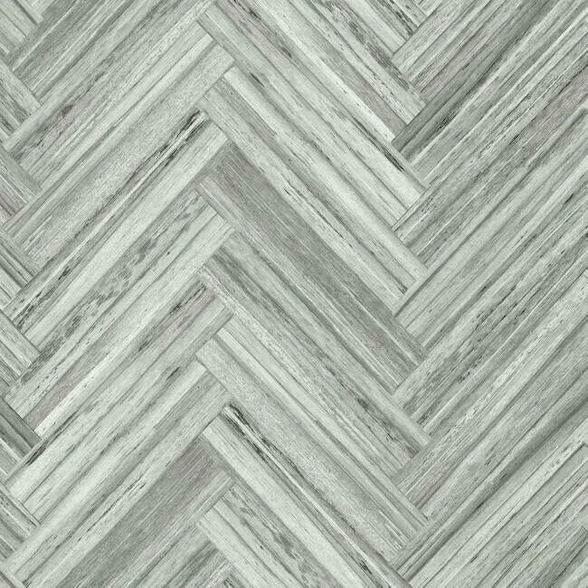York Wallcoverings Hermosa Herringbone Grey Peel & Stick Wallpaper - SKU PSW1288RL