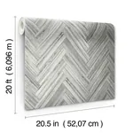 York Wallcoverings Hermosa Herringbone Grey Peel & Stick Wallpaper - SKU PSW1288RL