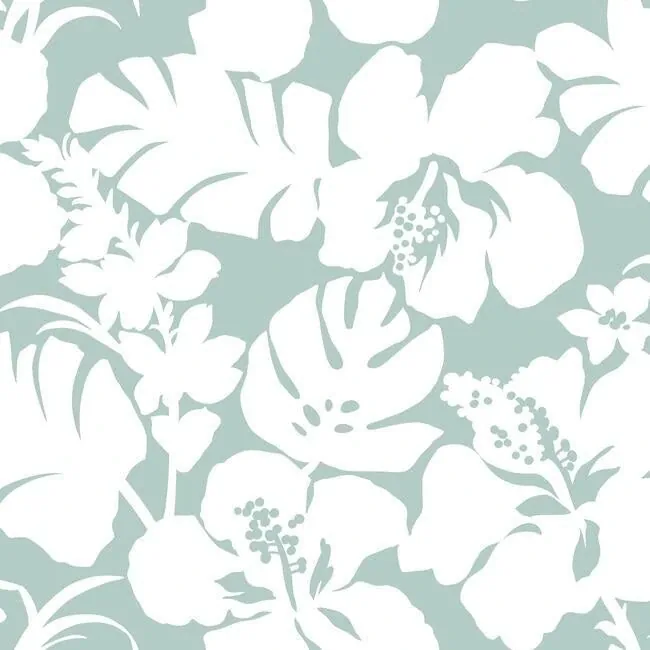 CV4439 | Hibiscus Arboretum Light Grey Wallpaper