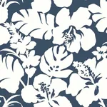 York Wallcoverings Hibiscus Arboretum Navy Wallpaper - SKU CV4441