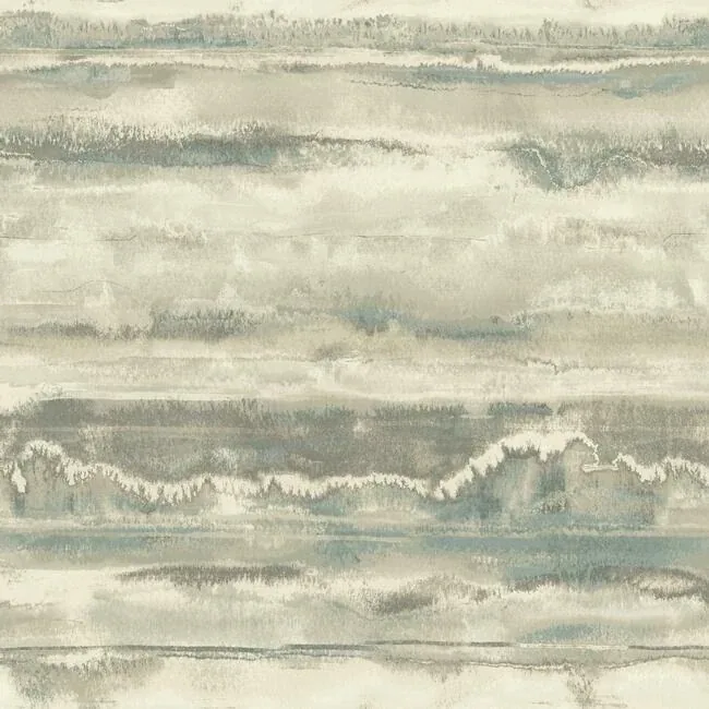 PSW1105RL | High Tide Taupe & Blue Peel & Stick Wallpaper