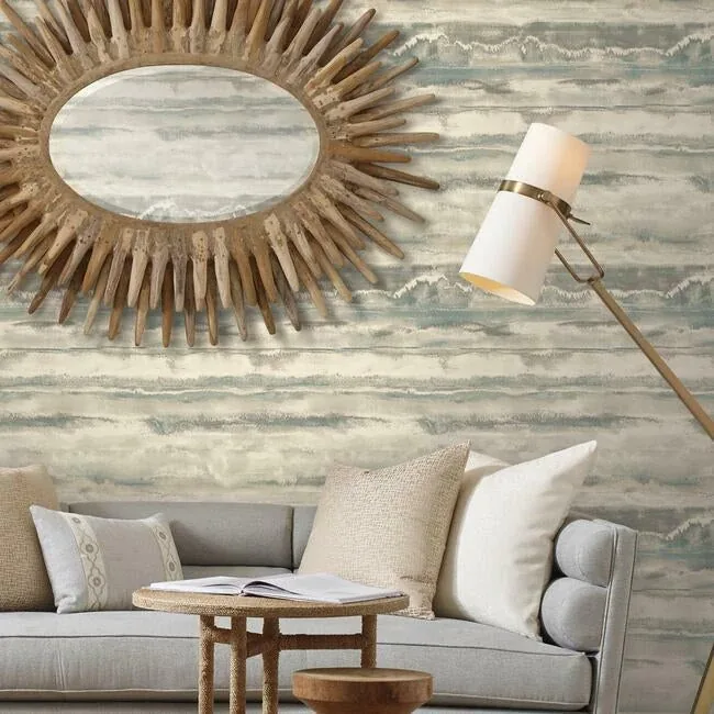 York Wallcoverings High Tide Taupe & Blue Peel & Stick Wallpaper - SKU PSW1105RL