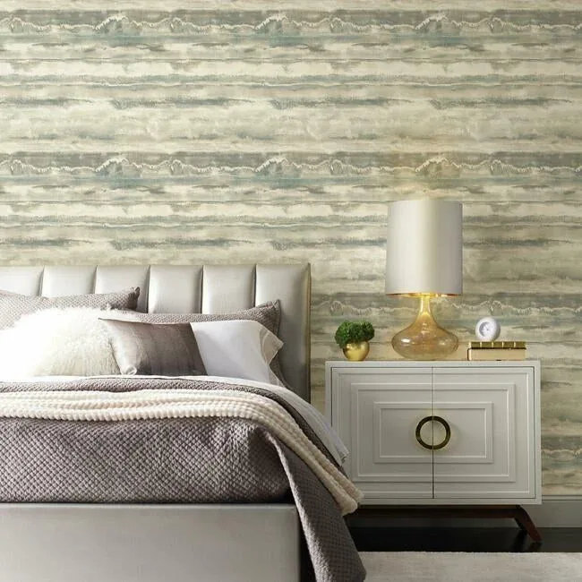 York Wallcoverings High Tide Taupe & Blue Peel & Stick Wallpaper - SKU PSW1105RL
