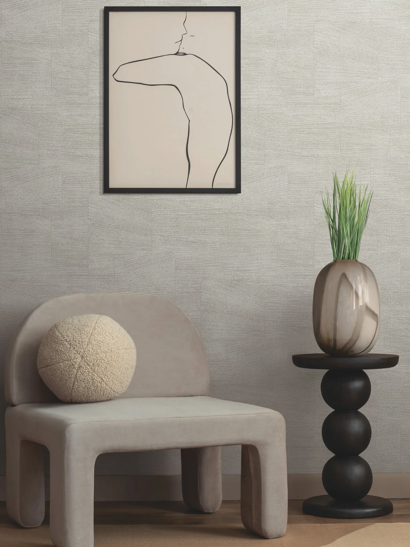 York Wallcoverings Higher Ground Geo Stone Grey Wallpaper - SKU FM1031