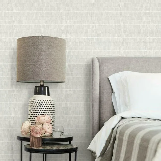York Wallcoverings Horizontal Hash Marks Grey Wallpaper - SKU BW3811