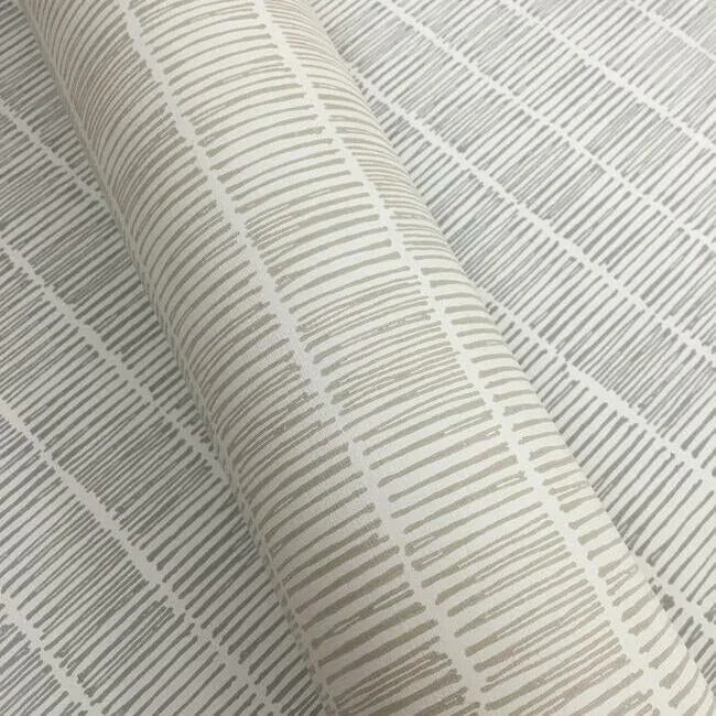 York Wallcoverings Horizontal Hash Marks White & Cream Wallpaper - SKU BW3812