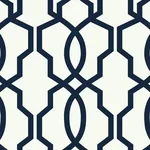 York Wallcoverings Hourglass Trellis Navy Wallpaper - SKU GM7521