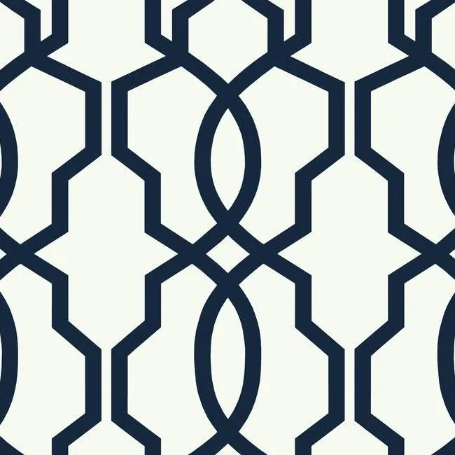 GM7521 | Hourglass Trellis Navy Wallpaper