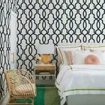 York Wallcoverings Hourglass Trellis Navy Wallpaper - SKU GM7521