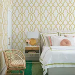 York Wallcoverings Hourglass Trellis Yellow Wallpaper - SKU GM7518