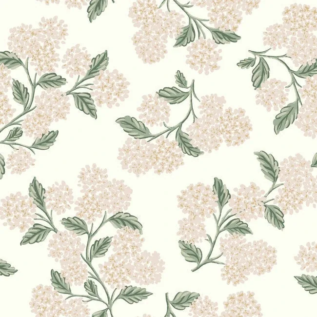 York Wallcoverings Hydrangea Beige & Pink Wallpaper - SKU RP7393