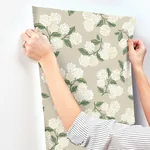 York Wallcoverings Hydrangea Beige Wallpaper - SKU RP7394