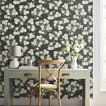 York Wallcoverings Hydrangea Black & White Peel & Stick Wallpaper - SKU PSW1618RL