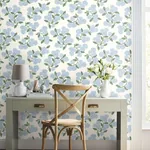 York Wallcoverings Hydrangea Blue & White Peel & Stick Wallpaper - SKU PSW1617RL