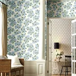 York Wallcoverings Hydrangea Blue & White Wallpaper - SKU RI5143