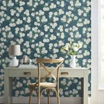 York Wallcoverings Hydrangea Blue Wallpaper - SKU RP7395