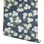York Wallcoverings Hydrangea Navy & White Peel & Stick Wallpaper - SKU PSW1619RL