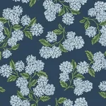 York Wallcoverings Hydrangea Navy Wallpaper - SKU RI5142