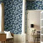 York Wallcoverings Hydrangea Navy Wallpaper - SKU RI5142