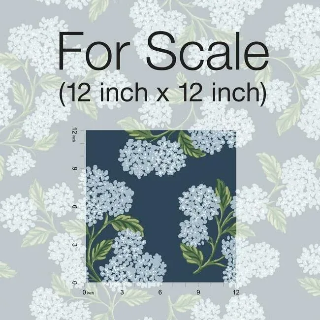 York Wallcoverings Hydrangea Navy Wallpaper - SKU RI5142