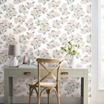 York Wallcoverings Hydrangea Pink & White Peel & Stick Wallpaper - SKU PSW1620RL