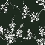 York Wallcoverings Imperial Blossoms Branch Black & White Wallpaper - SKU SS2589