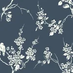 York Wallcoverings Imperial Blossoms Branch Navy Wallpaper - SKU SS2592