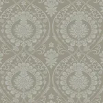 York Wallcoverings Imperial Damask Beige & Silver Wallpaper - SKU DM4902