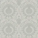 York Wallcoverings Imperial Damask Grey & Silver Wallpaper - SKU DM4904