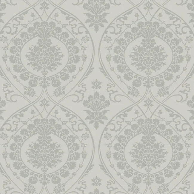 DM4904 | Imperial Damask Grey & Silver Wallpaper