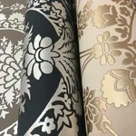 York Wallcoverings Imperial Damask Navy & Silver Wallpaper - SKU DM4901