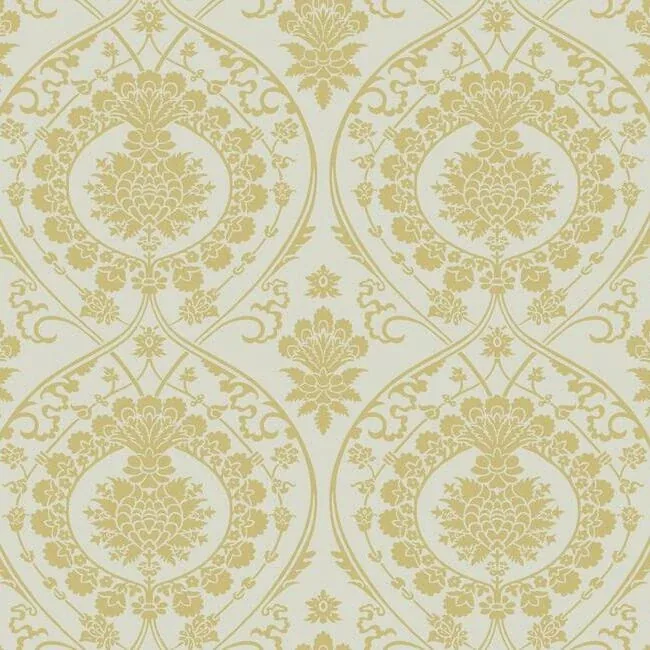 DM4903 | Imperial Damask Off White & Gold Wallpaper