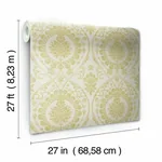 York Wallcoverings Imperial Damask Off White & Gold Wallpaper - SKU DM4903