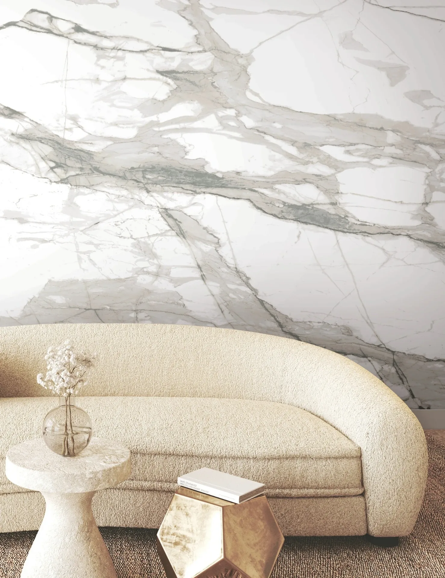 York Wallcoverings Imperial Marble Neutral Wall Mural - SKU FM1108M