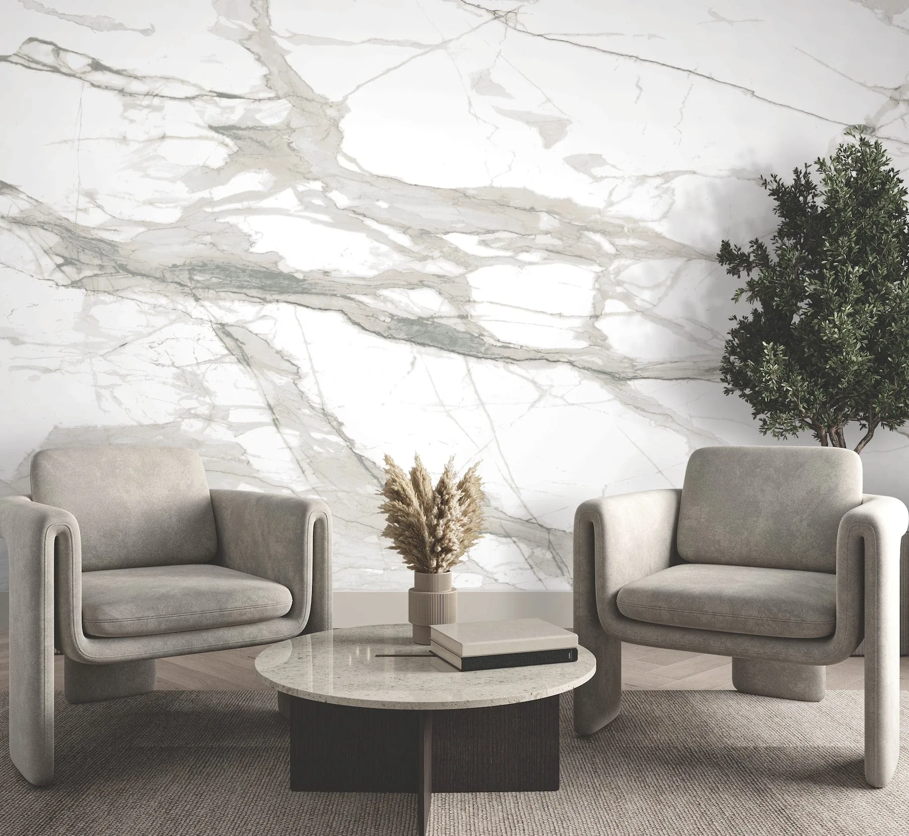 York Wallcoverings Imperial Marble Neutral Wall Mural - SKU FM1108M