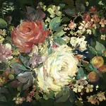 York Wallcoverings Impressionist Floral Red Wall Mural - SKU MU0246M