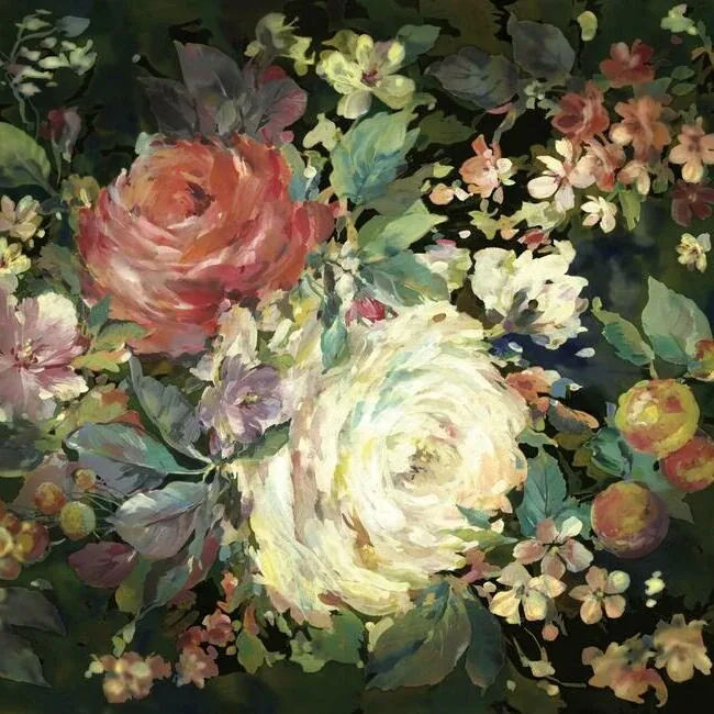 York Wallcoverings Impressionist Floral Red Wall Mural - SKU MU0246M
