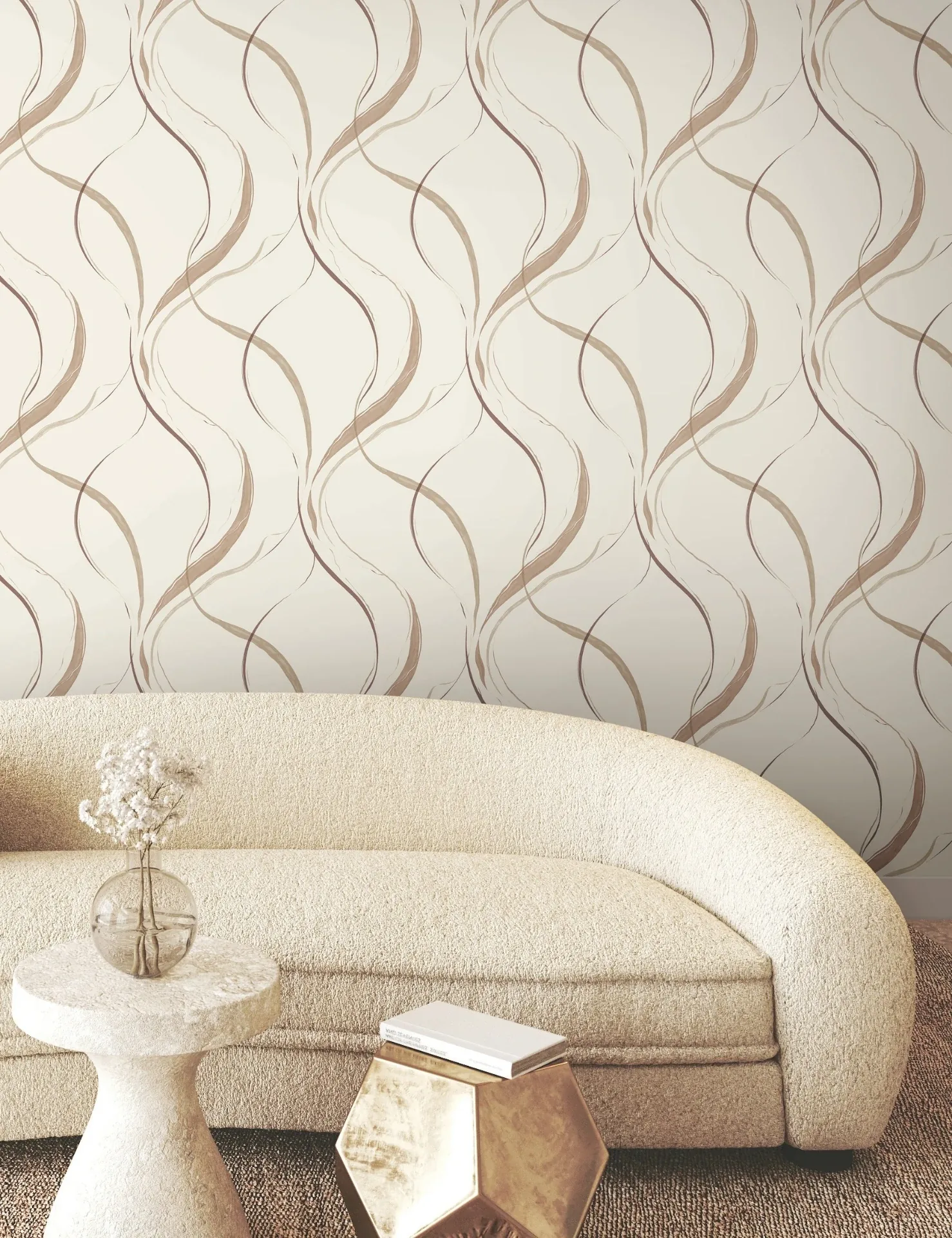 York Wallcoverings Ink Flow Baked Clay Wallpaper - SKU FM1091