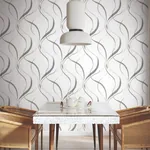 York Wallcoverings Ink Flow Black & Cocoa Wallpaper - SKU FM1092