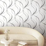 York Wallcoverings Ink Flow Black & Cocoa Wallpaper - SKU FM1092