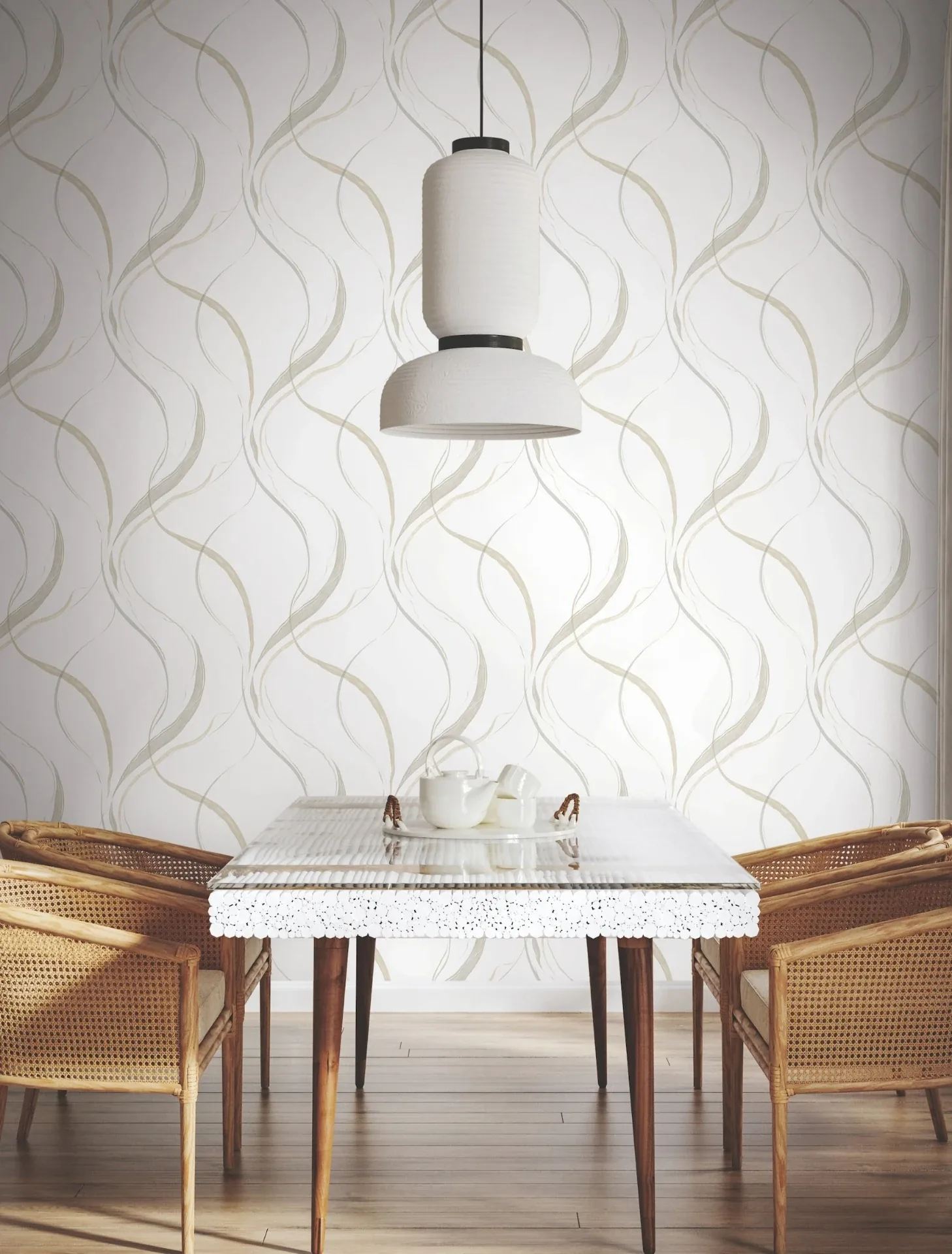 York Wallcoverings Ink Flow Neutral Wallpaper - SKU FM1093