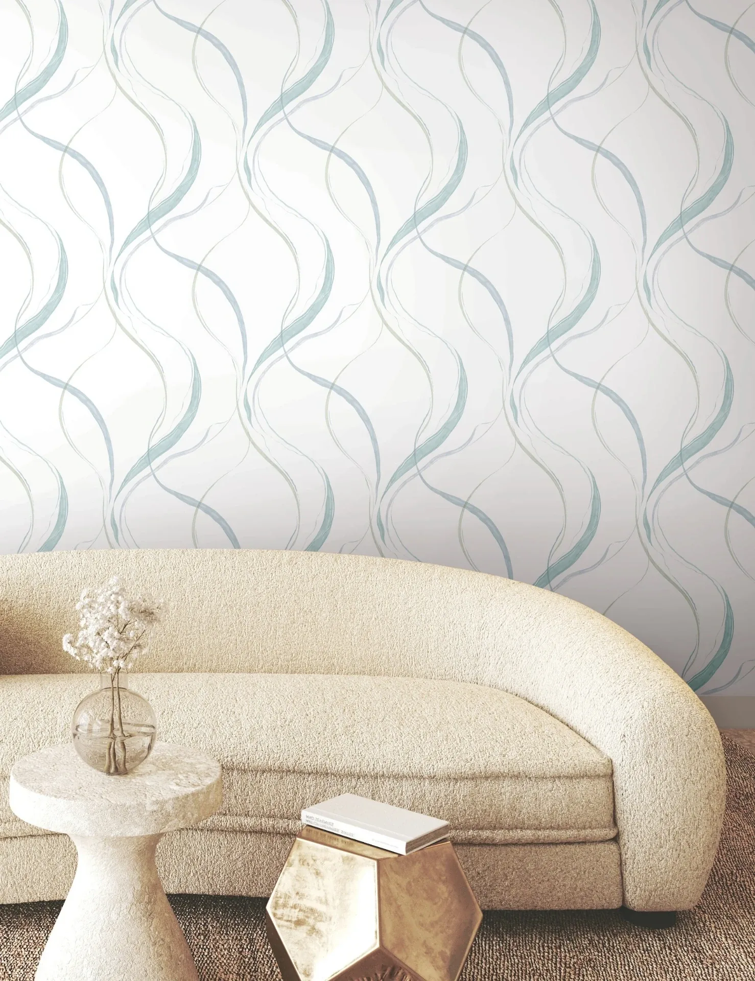 York Wallcoverings Ink Flow Seaglass Wallpaper - SKU FM1094