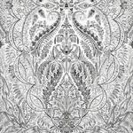 York Wallcoverings Jaipur Paisley Damas Black Wall Mural - SKU DM4911M